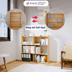 Kệ Sách Gỗ Cho Bé FB71 FIVO, Đóng Mở Linh Hoạt, Đa Dạng Màu Sắc