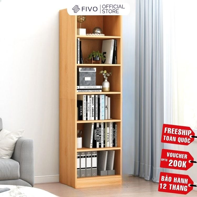 Kệ Sách Gỗ Để Sàn FB70 FIVO, Tấm Lưng Dày, Đa Dạng Màu Sắc, Dễ Dàng Lắp Ráp