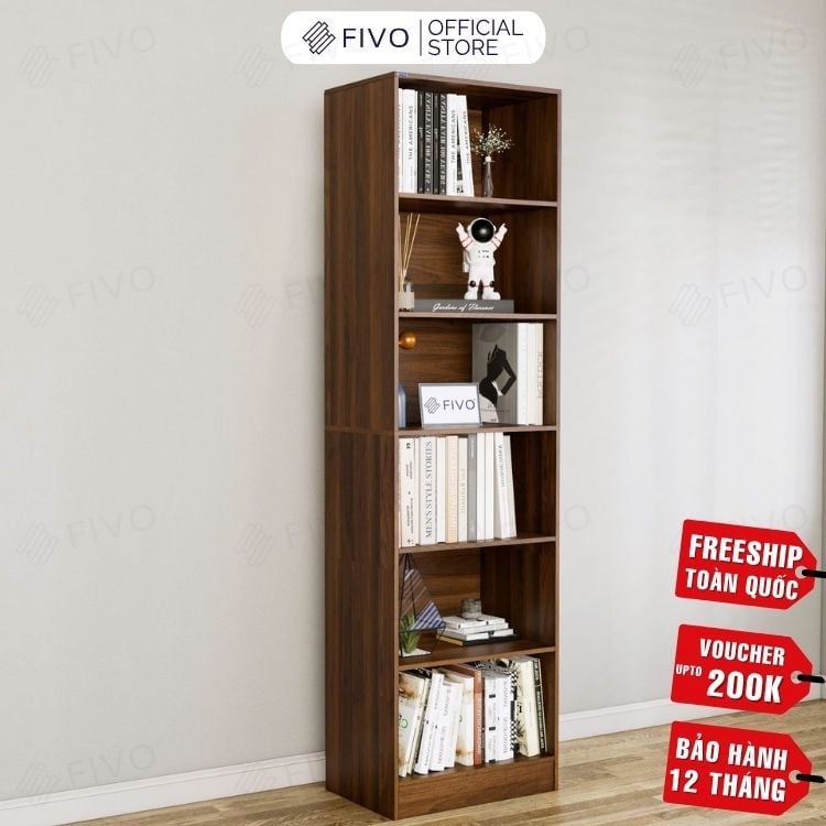 Kệ Sách Gỗ Để Sàn FB70 FIVO, Tấm Lưng Dày, Đa Dạng Màu Sắc, Dễ Dàng Lắp Ráp