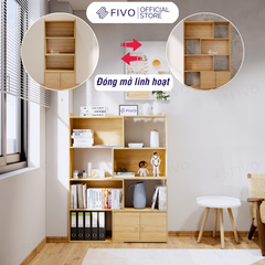 Kệ Sách Gỗ Cho Bé FB71 FIVO, Đóng Mở Linh Hoạt, Đa Dạng Màu Sắc
