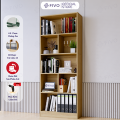 Kệ Sách Gỗ 5 Tầng FB73 FIVO, Kèm Tấm Lưng Chắc Chắn, Đa Dạng Màu Sắc