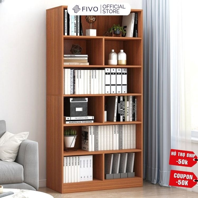 Kệ Sách Gỗ Để Sàn FB70 FIVO, Tấm Lưng Dày, Đa Dạng Màu Sắc, Dễ Dàng Lắp Ráp