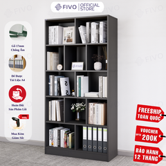 Kệ Sách Gỗ 5 Tầng FB73 FIVO, Kèm Tấm Lưng Chắc Chắn, Đa Dạng Màu Sắc