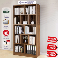 Kệ Sách Gỗ 5 Tầng FB73 FIVO, Kèm Tấm Lưng Chắc Chắn, Đa Dạng Màu Sắc