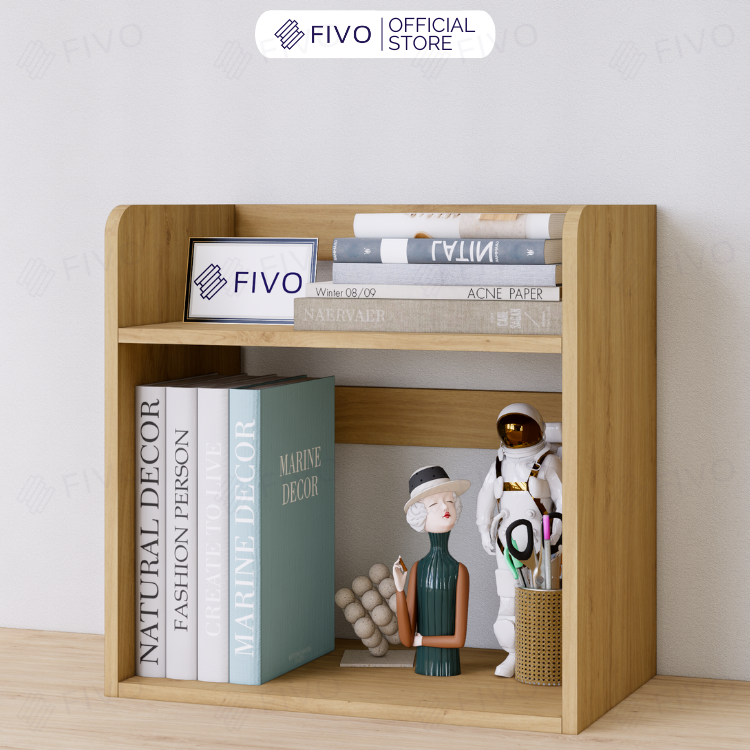 Kệ Sách Gỗ Để Bàn FB22 FIVO Màu Gỗ, Trắng, Hồng, Vàng, Walnut Tối Ưu Không Gian Bàn Học