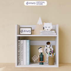 Kệ Sách Gỗ Để Bàn FB22 FIVO Màu Gỗ, Trắng, Hồng, Vàng, Walnut Tối Ưu Không Gian Bàn Học
