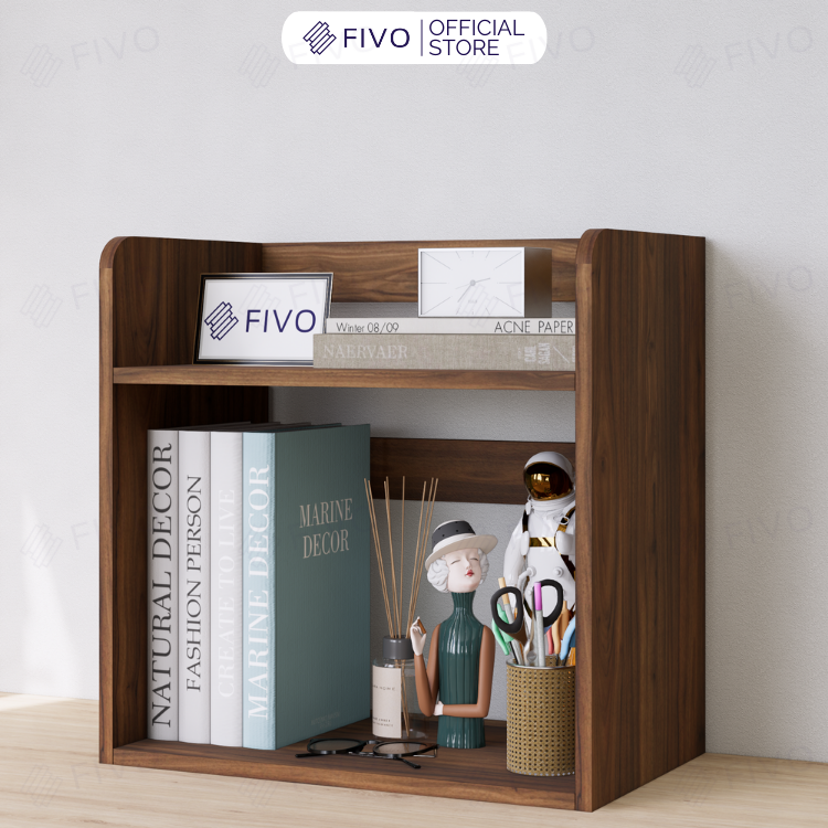Kệ Sách Gỗ Để Bàn FB22 FIVO Màu Gỗ, Trắng, Hồng, Vàng, Walnut Tối Ưu Không Gian Bàn Học