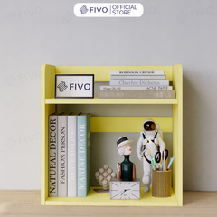 Kệ Sách Gỗ Để Bàn FB22 FIVO Màu Gỗ, Trắng, Hồng, Vàng, Walnut Tối Ưu Không Gian Bàn Học