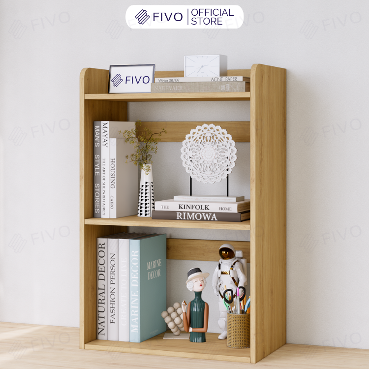 Kệ Sách Gỗ Để Bàn FB22 FIVO Màu Gỗ, Trắng, Hồng, Vàng, Walnut Tối Ưu Không Gian Bàn Học