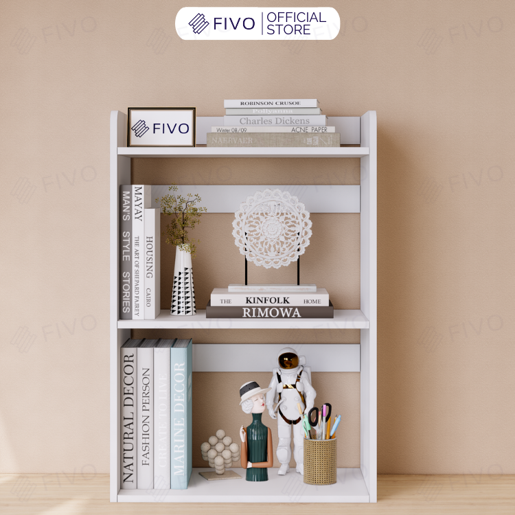 Kệ Sách Gỗ Để Bàn FB22 FIVO Màu Gỗ, Trắng, Hồng, Vàng, Walnut Tối Ưu Không Gian Bàn Học