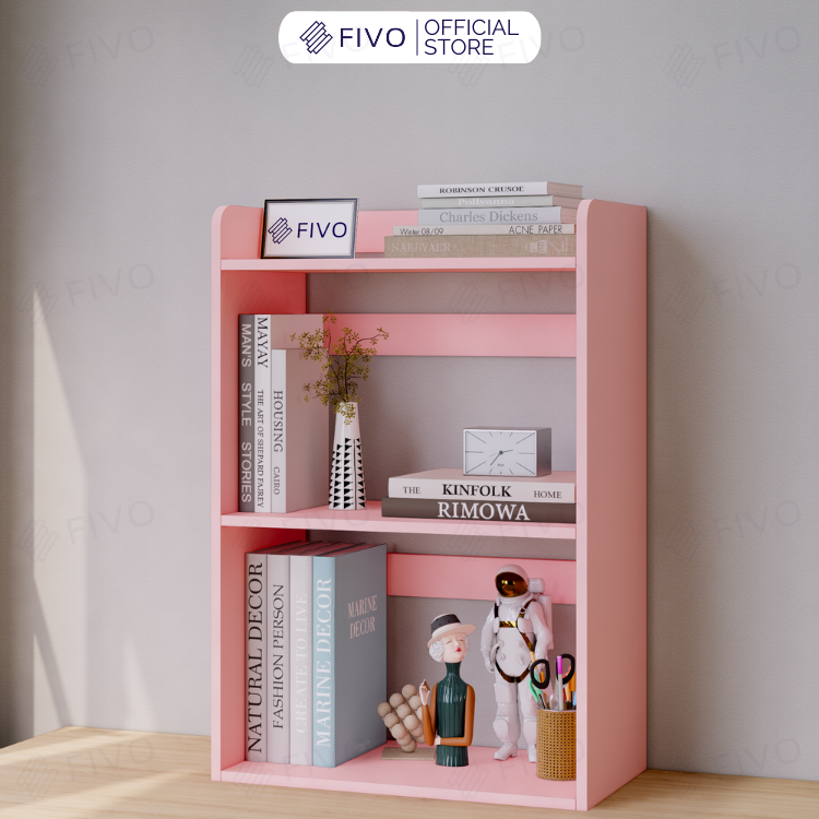Kệ Sách Gỗ Để Bàn FB22 FIVO Màu Gỗ, Trắng, Hồng, Vàng, Walnut Tối Ưu Không Gian Bàn Học