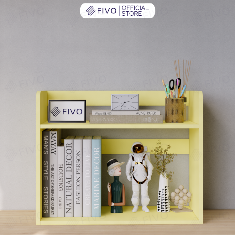 Kệ Sách Gỗ Để Bàn FB22 FIVO Màu Gỗ, Trắng, Hồng, Vàng, Walnut Tối Ưu Không Gian Bàn Học