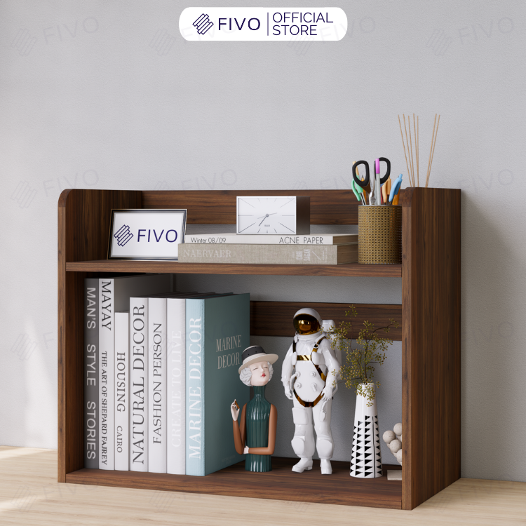 Kệ Sách Gỗ Để Bàn FB22 FIVO Màu Gỗ, Trắng, Hồng, Vàng, Walnut Tối Ưu Không Gian Bàn Học