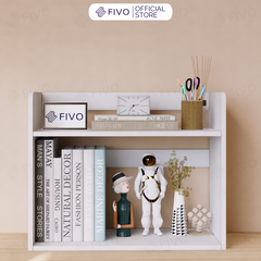 Kệ Sách Gỗ Để Bàn FB22 FIVO Màu Gỗ, Trắng, Hồng, Vàng, Walnut Tối Ưu Không Gian Bàn Học