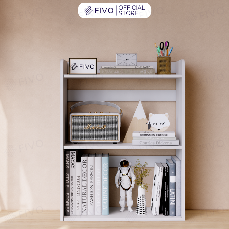 Kệ Sách Gỗ Để Bàn FB22 FIVO Màu Gỗ, Trắng, Hồng, Vàng, Walnut Tối Ưu Không Gian Bàn Học