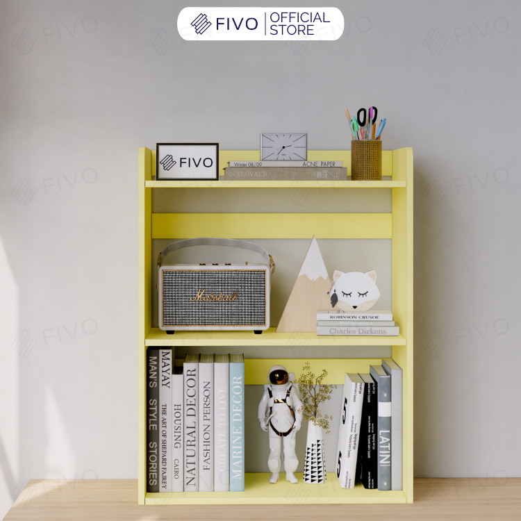 Kệ Sách Gỗ Để Bàn FB22 FIVO Màu Gỗ, Trắng, Hồng, Vàng, Walnut Tối Ưu Không Gian Bàn Học