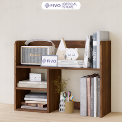 Kệ Sách Để Bàn Học FB21 FIVO Cao Cấp Màu Gỗ, Trắng, Xám và Walnut, Hộc Tủ Rộng Rãi, Đa Dạng Mẫu Mã, Màu Sắc