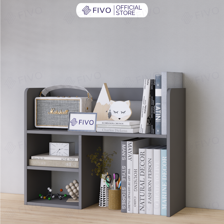 Kệ Sách Để Bàn Học FB21 FIVO Cao Cấp Màu Gỗ, Trắng, Xám và Walnut, Hộc Tủ Rộng Rãi, Đa Dạng Mẫu Mã, Màu Sắc