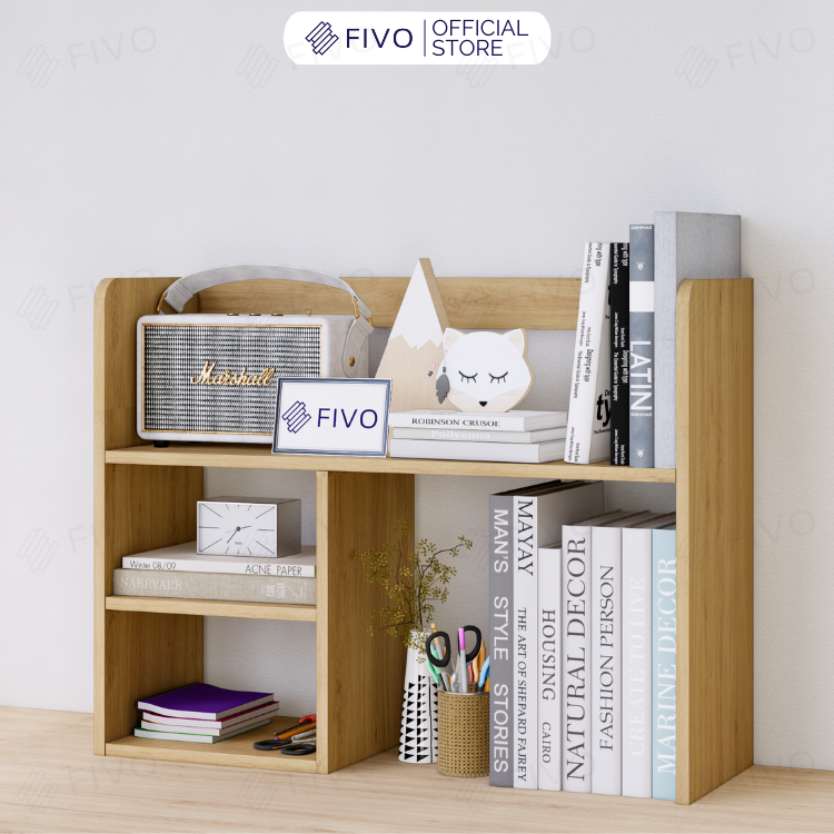 Kệ Sách Để Bàn Học FB21 FIVO Cao Cấp Màu Gỗ, Trắng, Xám và Walnut, Hộc Tủ Rộng Rãi, Đa Dạng Mẫu Mã, Màu Sắc