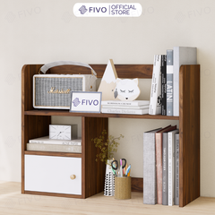 Kệ Sách Để Bàn Học FB21 FIVO Cao Cấp Màu Gỗ, Trắng, Xám và Walnut, Hộc Tủ Rộng Rãi, Đa Dạng Mẫu Mã, Màu Sắc