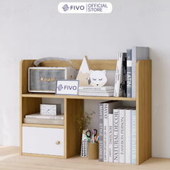 Kệ Sách Để Bàn Học FB21 FIVO Cao Cấp Màu Gỗ, Trắng, Xám và Walnut, Hộc Tủ Rộng Rãi, Đa Dạng Mẫu Mã, Màu Sắc