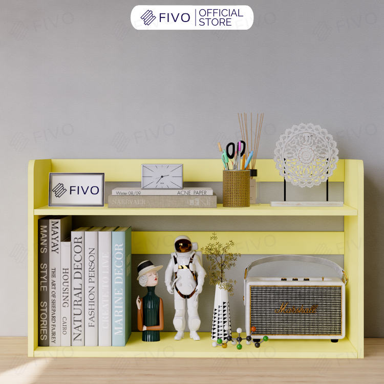 Kệ Sách Gỗ Để Bàn FB22 FIVO Màu Gỗ, Trắng, Hồng, Vàng, Walnut Tối Ưu Không Gian Bàn Học