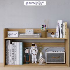 Kệ Sách Gỗ Để Bàn FB22 FIVO Màu Gỗ, Trắng, Hồng, Vàng, Walnut Tối Ưu Không Gian Bàn Học
