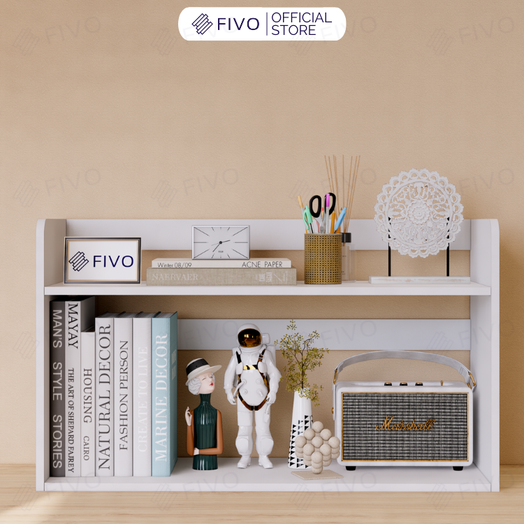 Kệ Sách Gỗ Để Bàn FB22 FIVO Màu Gỗ, Trắng, Hồng, Vàng, Walnut Tối Ưu Không Gian Bàn Học