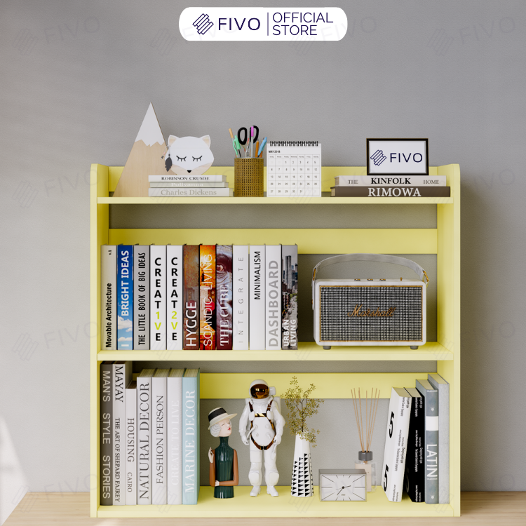 Kệ Sách Gỗ Để Bàn FB22 FIVO Màu Gỗ, Trắng, Hồng, Vàng, Walnut Tối Ưu Không Gian Bàn Học