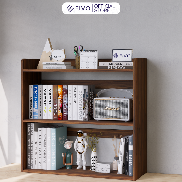 Kệ Sách Gỗ Để Bàn FB22 FIVO Màu Gỗ, Trắng, Hồng, Vàng, Walnut Tối Ưu Không Gian Bàn Học