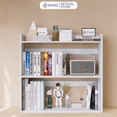 Kệ Sách Gỗ Để Bàn FB22 FIVO Màu Gỗ, Trắng, Hồng, Vàng, Walnut Tối Ưu Không Gian Bàn Học