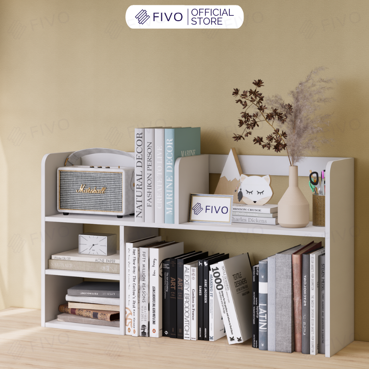 Kệ Sách Để Bàn Học FB21 FIVO Cao Cấp Màu Gỗ, Trắng, Xám và Walnut, Hộc Tủ Rộng Rãi, Đa Dạng Mẫu Mã, Màu Sắc