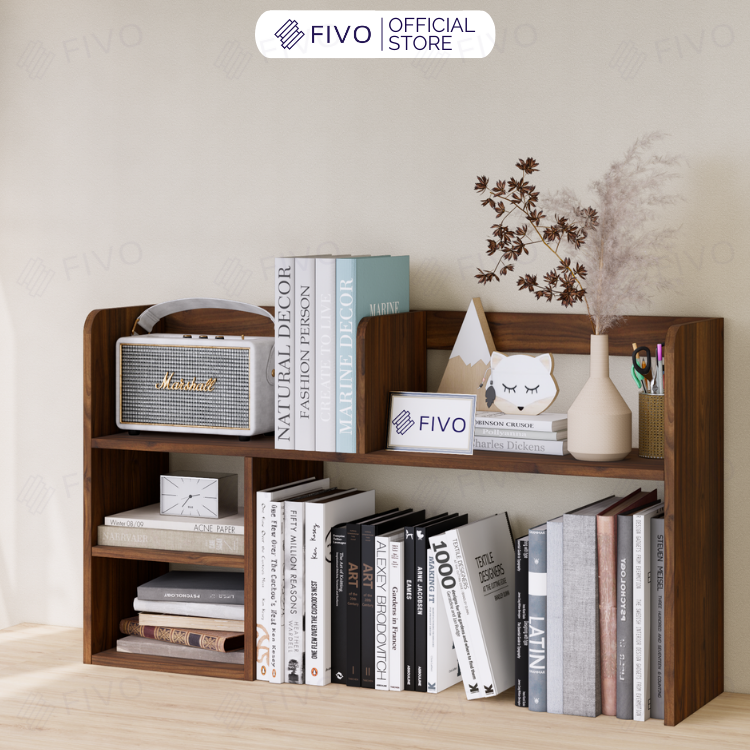 Kệ Sách Để Bàn Học FB21 FIVO Cao Cấp Màu Gỗ, Trắng, Xám và Walnut, Hộc Tủ Rộng Rãi, Đa Dạng Mẫu Mã, Màu Sắc