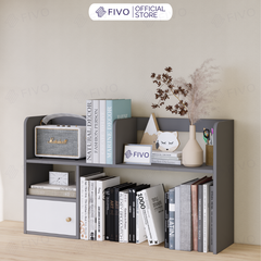 Kệ Sách Để Bàn Học FB21 FIVO Cao Cấp Màu Gỗ, Trắng, Xám và Walnut, Hộc Tủ Rộng Rãi, Đa Dạng Mẫu Mã, Màu Sắc