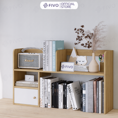 Kệ Sách Để Bàn Học FB21 FIVO Cao Cấp Màu Gỗ, Trắng, Xám và Walnut, Hộc Tủ Rộng Rãi, Đa Dạng Mẫu Mã, Màu Sắc