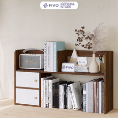 Kệ Sách Để Bàn Học FB21 FIVO Cao Cấp Màu Gỗ, Trắng, Xám và Walnut, Hộc Tủ Rộng Rãi, Đa Dạng Mẫu Mã, Màu Sắc