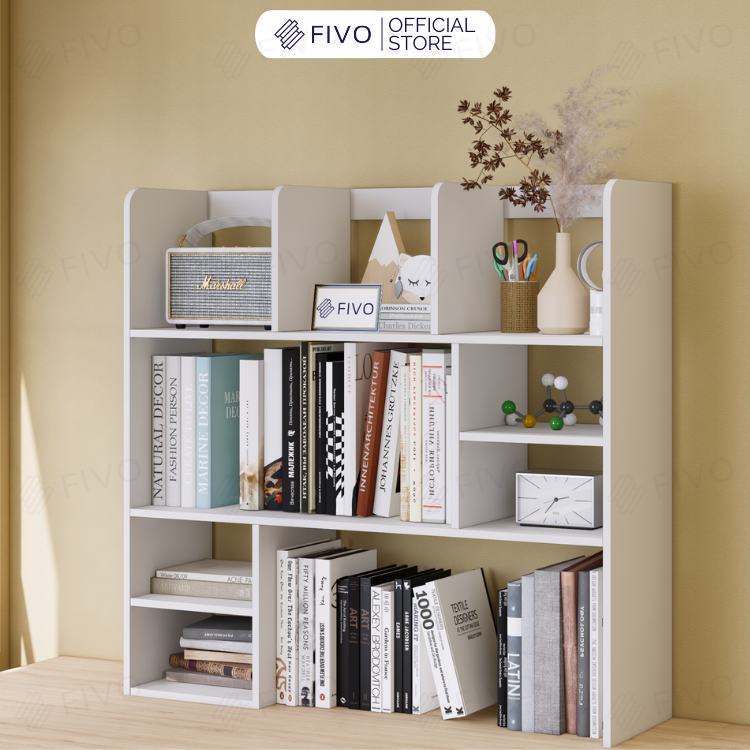 Kệ Sách Để Bàn Học FB21 FIVO Cao Cấp Màu Gỗ, Trắng, Xám và Walnut, Hộc Tủ Rộng Rãi, Đa Dạng Mẫu Mã, Màu Sắc