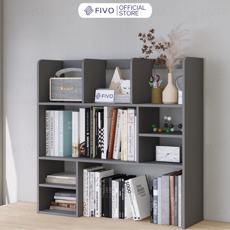 Kệ Sách Để Bàn Học FB21 FIVO Cao Cấp Màu Gỗ, Trắng, Xám và Walnut, Hộc Tủ Rộng Rãi, Đa Dạng Mẫu Mã, Màu Sắc