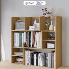 Kệ Sách Để Bàn Học FB21 FIVO Cao Cấp Màu Gỗ, Trắng, Xám và Walnut, Hộc Tủ Rộng Rãi, Đa Dạng Mẫu Mã, Màu Sắc