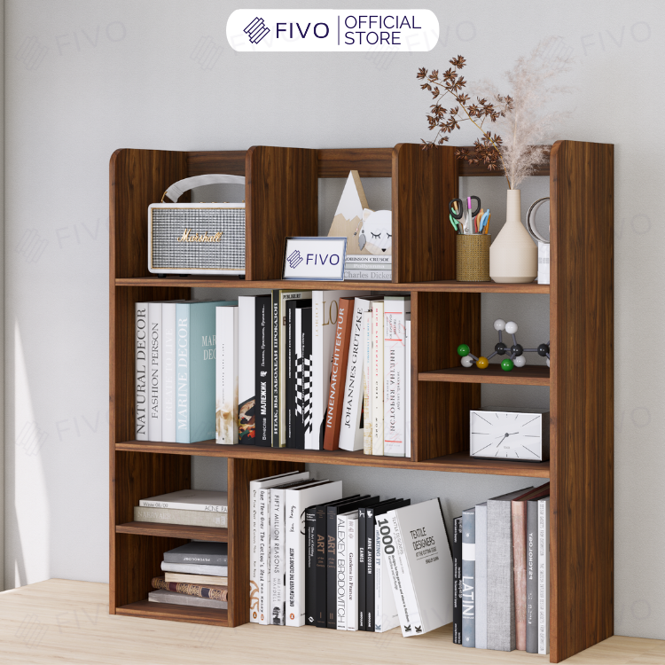 Kệ Sách Để Bàn Học FB21 FIVO Cao Cấp Màu Gỗ, Trắng, Xám và Walnut, Hộc Tủ Rộng Rãi, Đa Dạng Mẫu Mã, Màu Sắc