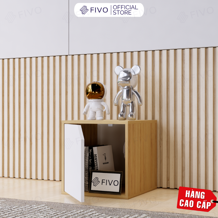 Kệ Sách Gỗ Tổ Ong FB02 FIVO, Tấm Lưng Dày Dặn, Hộc Tủ Rộng Rãi, Ô Tách Rời, Decor Linh Động, Lắp Ráp Dễ Dàng