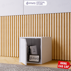 Kệ Sách Gỗ Tổ Ong FB02 FIVO, Tấm Lưng Dày Dặn, Hộc Tủ Rộng Rãi, Ô Tách Rời, Decor Linh Động, Lắp Ráp Dễ Dàng
