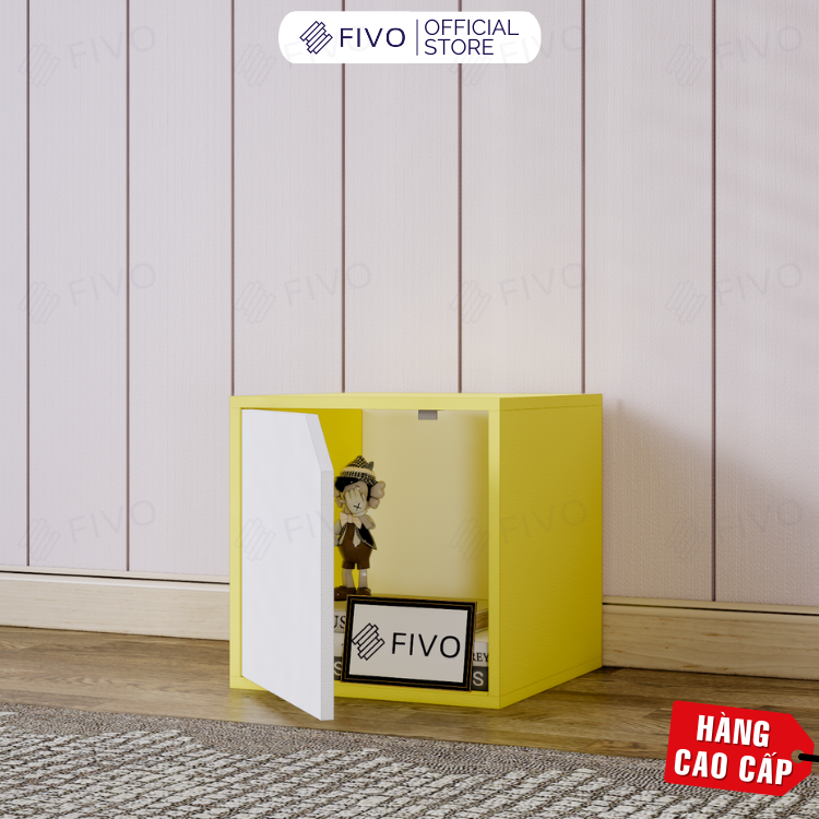 Kệ Sách Gỗ Tổ Ong FB02 FIVO, Tấm Lưng Dày Dặn, Hộc Tủ Rộng Rãi, Ô Tách Rời, Decor Linh Động, Lắp Ráp Dễ Dàng
