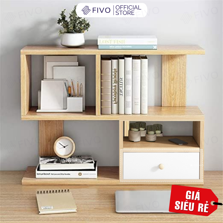 Kệ Sách Gỗ Để Bàn FB20 FIVO Dày Dặn, Bền Chắc, Nhỏ Gọn, Decor Linh Hoạt, Dễ Dàng Lắp Ráp
