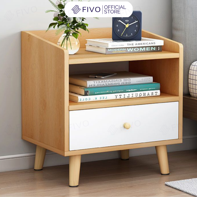 Tủ Đầu Giường Gỗ FT20 FIVO, Nhỏ Gọn, Phong Cách Châu Âu