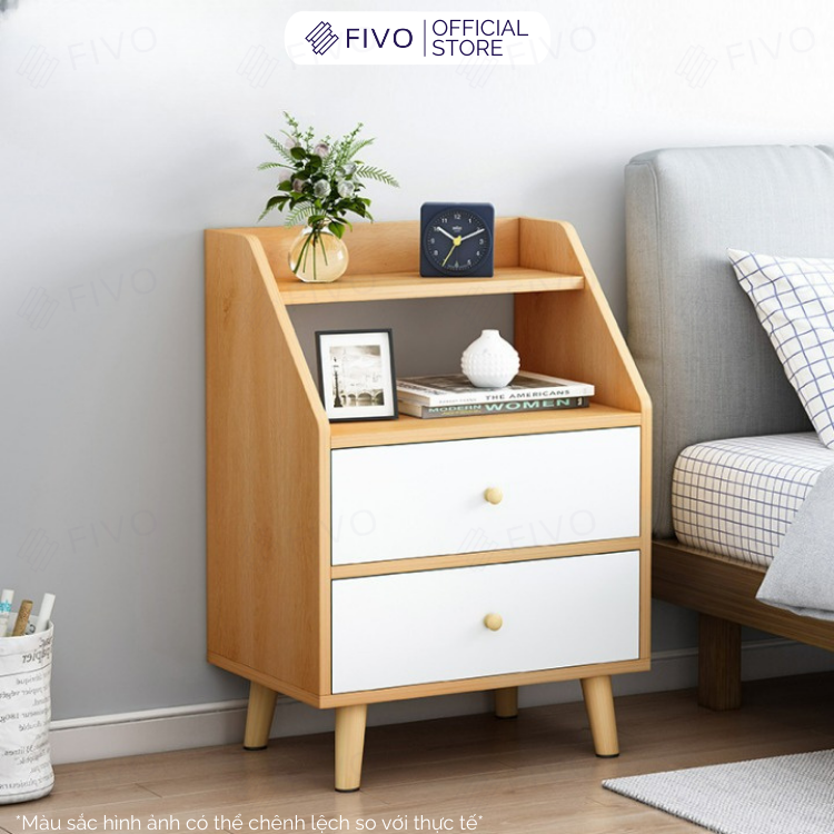 Tủ Đầu Giường Gỗ FT30 FIVO, Có Hộc Lưu Trữ, Mặt Tủ Rộng Tiện Dụng, Phong Cách Châu Âu
