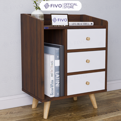 Tủ Đầu Giường Mini Nhiều Ngăn FT40 FIVO, Kệ Tab Đầu Giường Gỗ Phong Cách Châu Âu, Decor Phòng Ngủ Sang Trọng