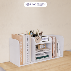 Kệ Sách Gỗ Đẹp Để Bàn FB26 FIVO Cao Cấp Có Hộc, Tiết Kiệm Diện Tích, Bo Góc Thẩm Mĩ
