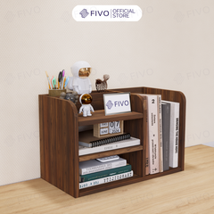 Kệ Sách Gỗ Đẹp Để Bàn FB26 FIVO Cao Cấp Có Hộc, Tiết Kiệm Diện Tích, Bo Góc Thẩm Mĩ