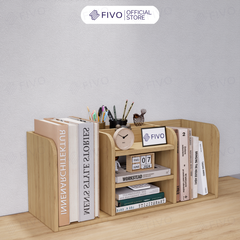 Kệ Sách Gỗ Đẹp Để Bàn FB26 FIVO Cao Cấp Có Hộc, Tiết Kiệm Diện Tích, Bo Góc Thẩm Mĩ
